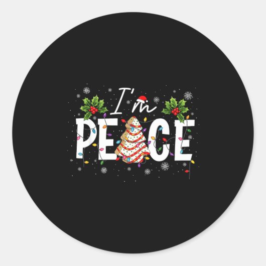I Come In Peace I'm Peace Couple Ugly Christmas Sw Ronde Sticker (Voorkant)