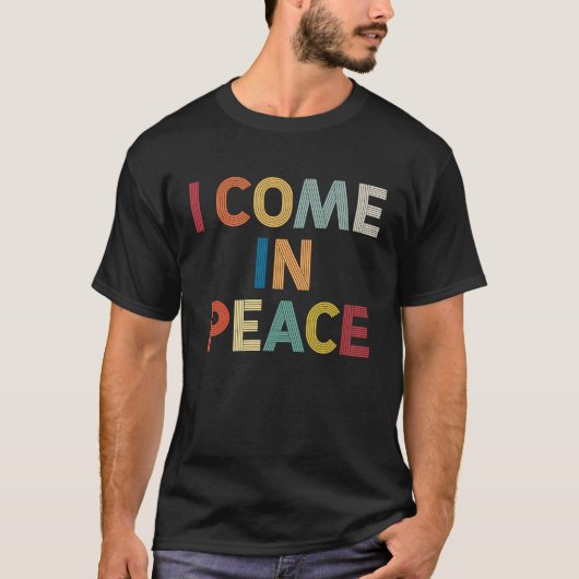 I Come In Peace I'm Peace Matching Couples Retro T-shirt (Voorkant)