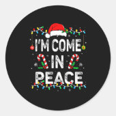 I Come In Peace I'm Peace Matching Ugly Christmas Ronde Sticker (Voorkant)