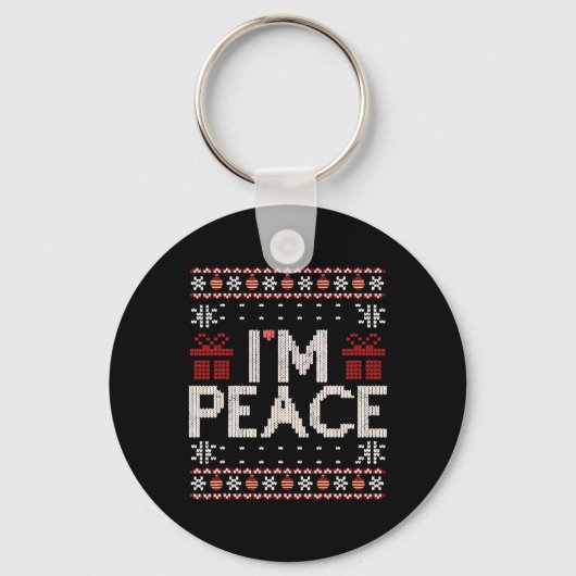 I Come In Peace I'm Peace Matching Ugly Christmas  Sleutelhanger (Voorkant)