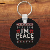 I Come In Peace I'm Peace Matching Ugly Christmas  Sleutelhanger (Voorkant)