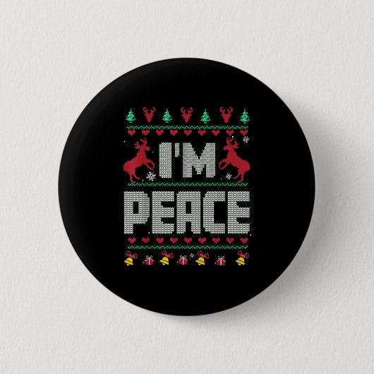 I Come In Peace - I'm Peace Xmas Matching Couples  Ronde Button 5,7 Cm (Voorkant)