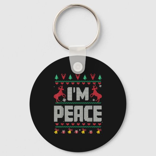 I Come In Peace - I'm Peace Xmas Matching Couples Sleutelhanger (Voorkant)