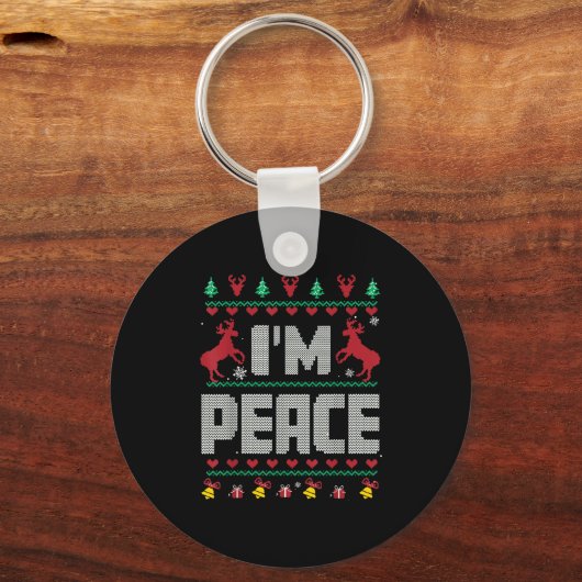 I Come In Peace - I'm Peace Xmas Matching Couples Sleutelhanger (Voorkant)