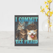 I Commit Tax Fraud Funny Cat Meme Bootleg Graphic  Kaart (Gele Bloem)