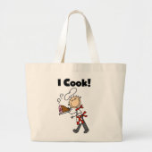 I Cook - Male Chef Grote Tote Bag (Voorkant)
