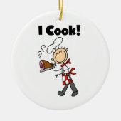 I Cook - Male Chef Keramisch Ornament (Voorkant)