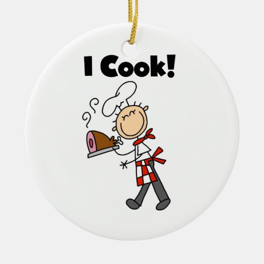 I Cook - Male Chef Keramisch Ornament (Voorkant)