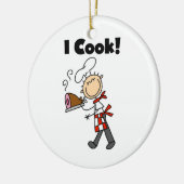 I Cook - Male Chef Keramisch Ornament (Links)