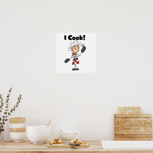I Cook - Vrouw Chef Poster (Keuken)