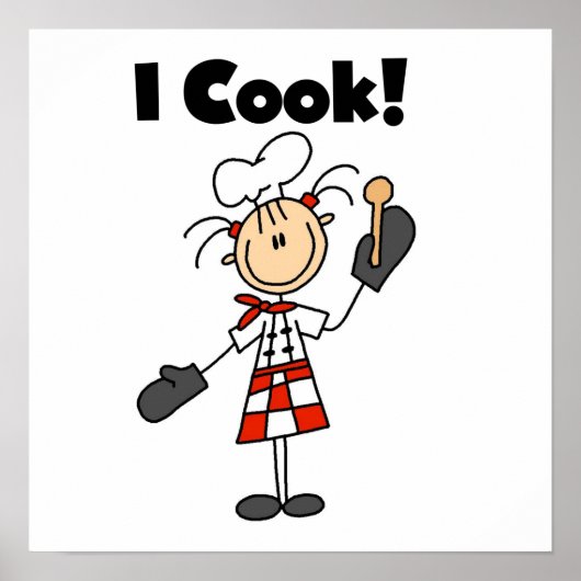 I Cook - Vrouw Chef Poster (Voorkant)