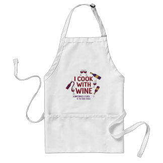I Cook With Wine Funny Cooking Apron Standaard Schort