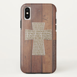 I Corinthians 13 Love Chapter Cross Rustic Wood Case-Mate iPhone Case
