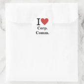 I ❤️ Corp. Comm. voor werknemers CUSTOM Ronde Sticker (Tas)
