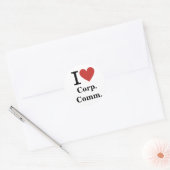 I ❤️ Corp. Comm. voor werknemers CUSTOM Ronde Sticker (Envelop)