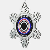 I Corps "America's Corps" Keepomwille Tin Sneeuwvlok Ornament (Rechts)