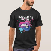 I Could Be Both Bisexual Pride March Bisexuality L T-shirt (Voorkant)