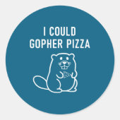 I Could Gopher Zza Funny Puns Jokes Sarcastic Ronde Sticker (Voorkant)