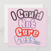 I Could Not Care Less... Kaart (Voorkant / Achterkant)
