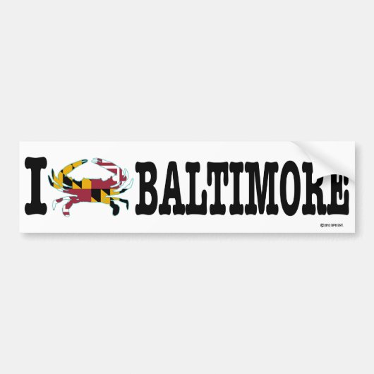 I Crab Baltimore Bumpersticker (Voorkant)
