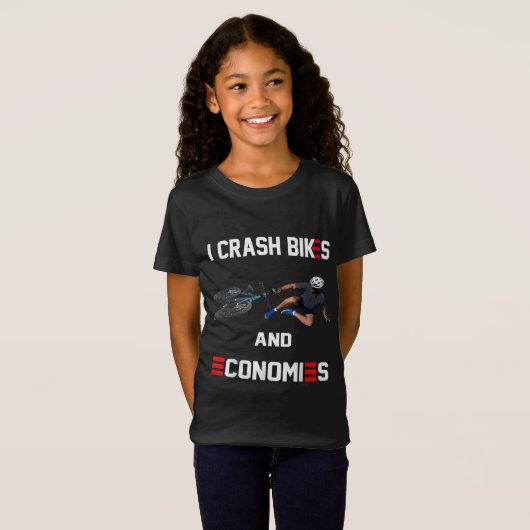 I Crash Bikes and Economies Joe Biden Falling off T-shirt (Voorkant volledig)