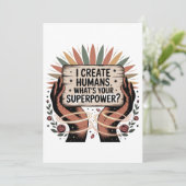 I Create Humans. What’s Your Superpower Kaart (Staand voorkant)
