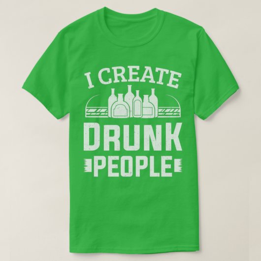 I Creëer Drink People Bartender Barman Bartending T-shirt (Design voorkant)
