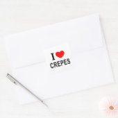 I ❤️ CREPES I LIEFT VAN CREPES I HEART CREPES VIERKANTE STICKER (Envelop)