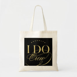 I Crew Gold Script Wedding Party Name Canvas tas