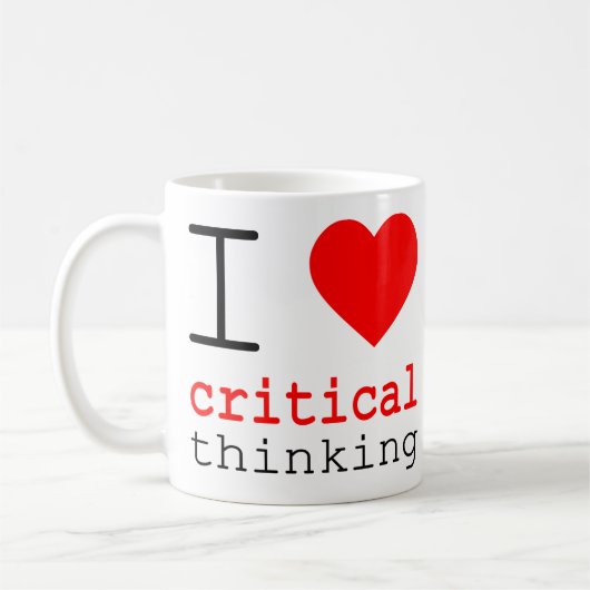 I ❤️ Critical Thinking v2 Koffiemok (Links)