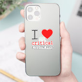 I ❤️ critical thinking vinyl stickers (Telefoon)