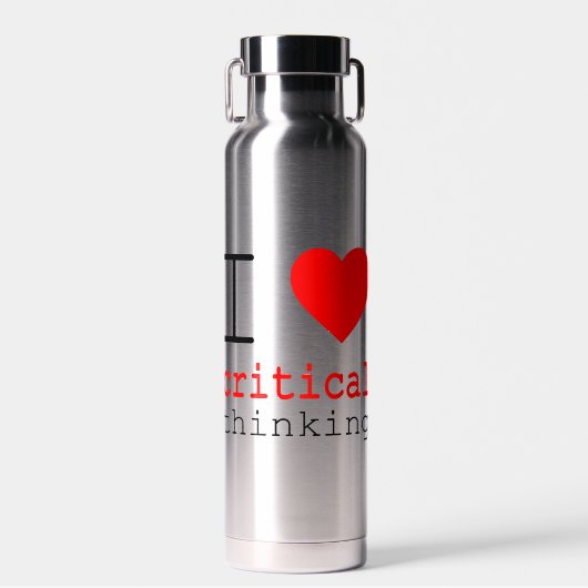 I ❤️ Critical Thinking Water Bottle Waterfles (Voorkant)