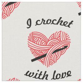 "I Crochet with Love" Yarn Heart w/ Hook Crafts Stof