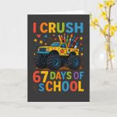 I Crush 67 Days of School Monster Truck Cute. Kaart (Gele Bloem)