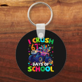 I Crush 67 Days Of School Monster Truck Meme Slang Sleutelhanger (Voorkant)