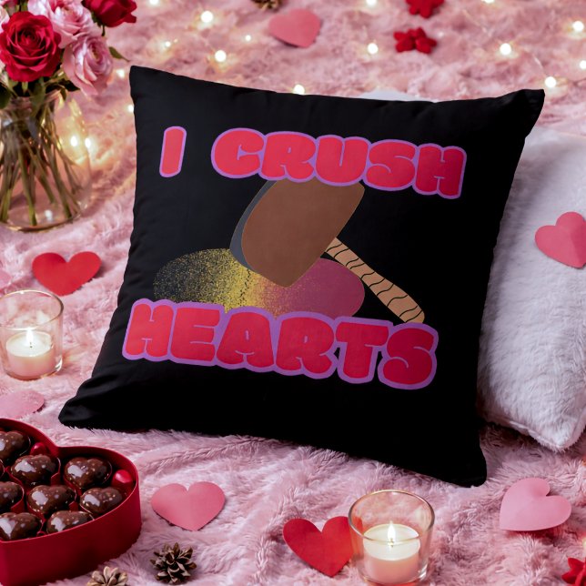 I Crush Hearts Funny Sarcastic Valentine's Day Kussen (Creator heeft geüpload)