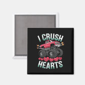 I Crush Hearts Monster Truck Funny Valentijnsdag Magneet (Voorkant / Achterkant)