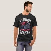 I Crush Hearts Monster Truck Funny Valentijnsdag T-shirt (Voorkant volledig)