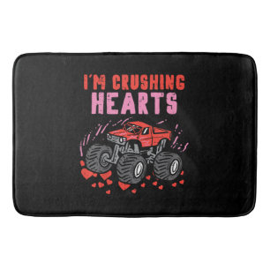 I Crush Hearts Monster Truck Toddler Boys Valentin Badmat