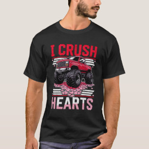 I Crush Hearts Valentijns's Gift Monster Truck Lov T-shirt