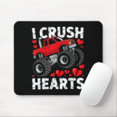 I Crush Hearts Valentine Monster Truck Boys Toddle Muismat (Met muis)