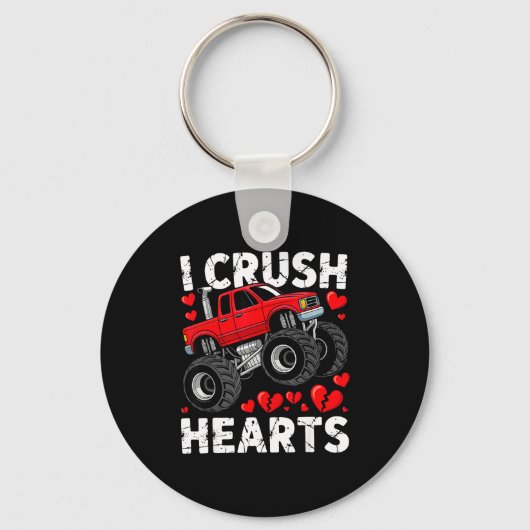 I Crush Hearts Valentine Monster Truck Boys Toddle Sleutelhanger (Voorkant)