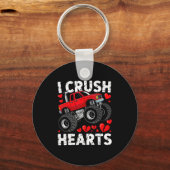 I Crush Hearts Valentine Monster Truck Boys Toddle Sleutelhanger (Voorkant)