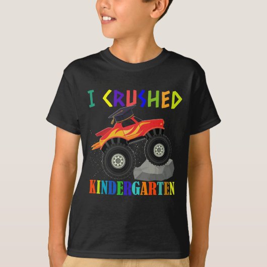 I Crush Kindergarten Monster Truck afstuderen T-shirt (Voorkant)
