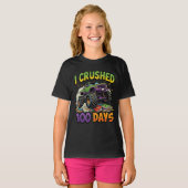 I Crushed 100 Days Monster Truck School Boy 1st T-shirt (Voorkant volledig)