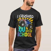 I Crushed 100 Days Of School Boys Monster Truck T-shirt (Voorkant)