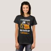 I Crushed 100 Days Of School Construction Excavato T-shirt (Voorkant volledig)