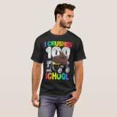 I Crushed 100 Days of School Dinosaur Monster Truc T-shirt (Voorkant volledig)