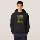 I Crushed 100 Days of School Funny Dinosaur Monste Hoodie (Voorkant volledig)