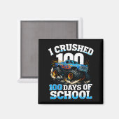 I Crushed 100 Days Of School Monster Truck 100th D Magneet (Voorkant / Achterkant)